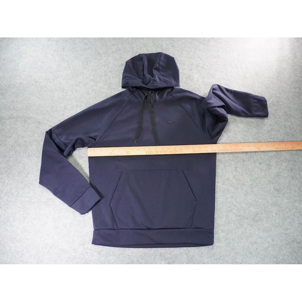 Nike Hoodie Mens Small Blue therma-Fit Long Sleeve Swoosh Arm Pocket Gym Running - Picture 5 of 10